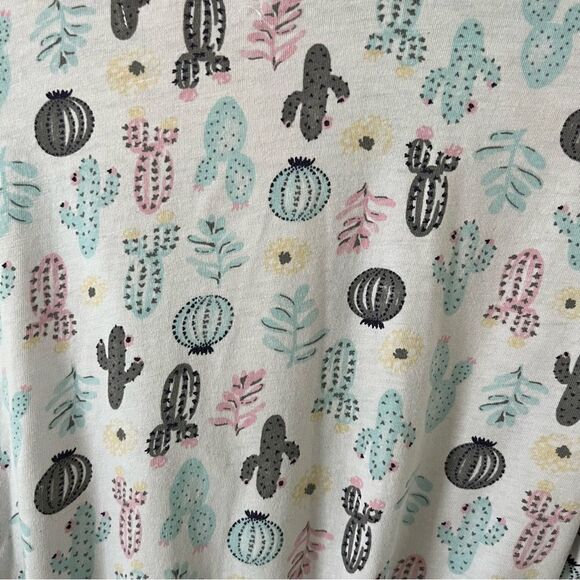 Charisma Whitw Blue Succulent Print Lightweight Dressing Robe - Picture 6 of 8